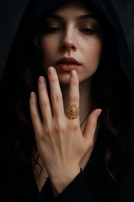 🔮 Gold Stainless Steel Evil Eye Ring