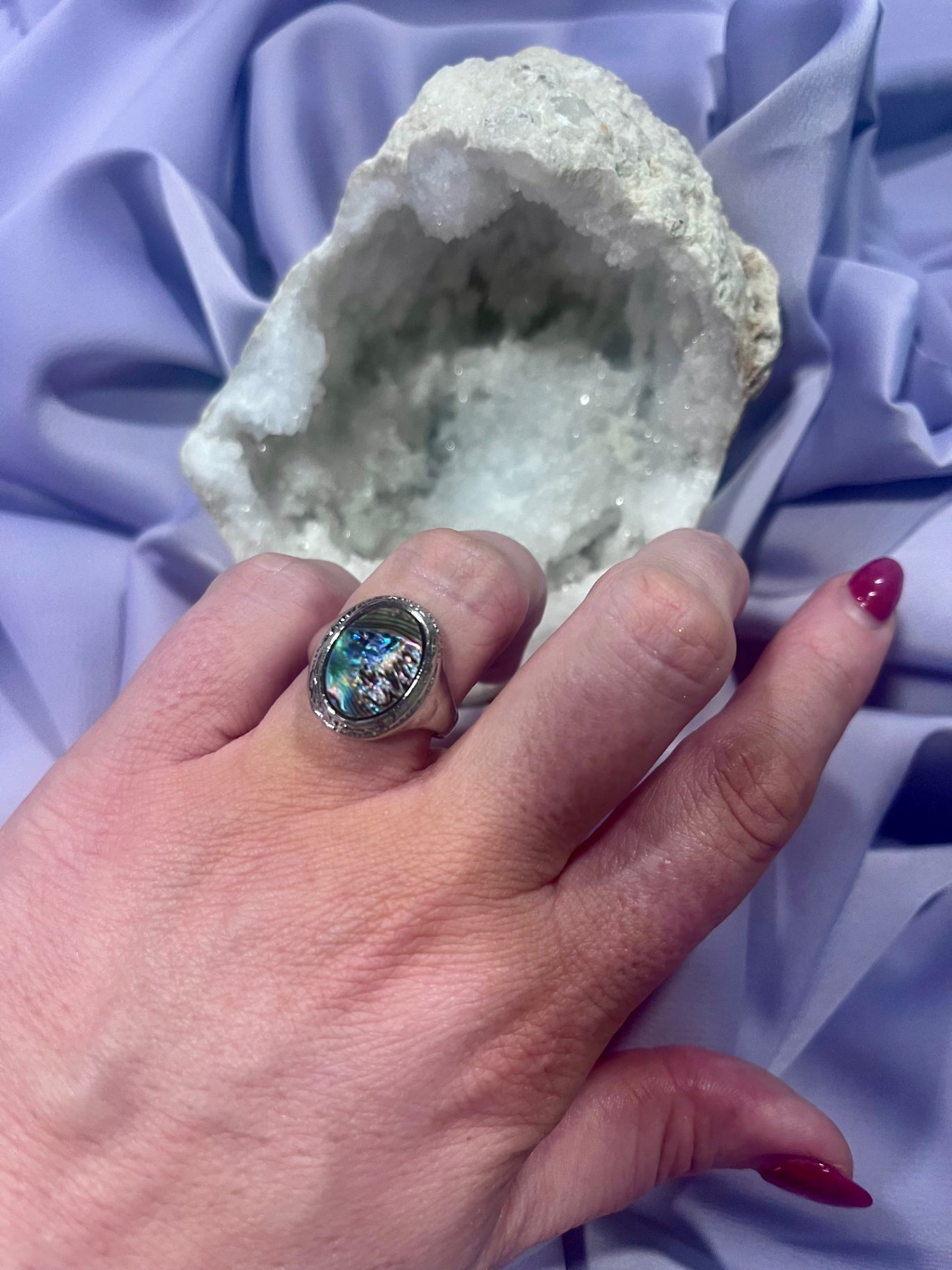 Abalone Shell Stainless Steel Ring – Pot Luck Mix
