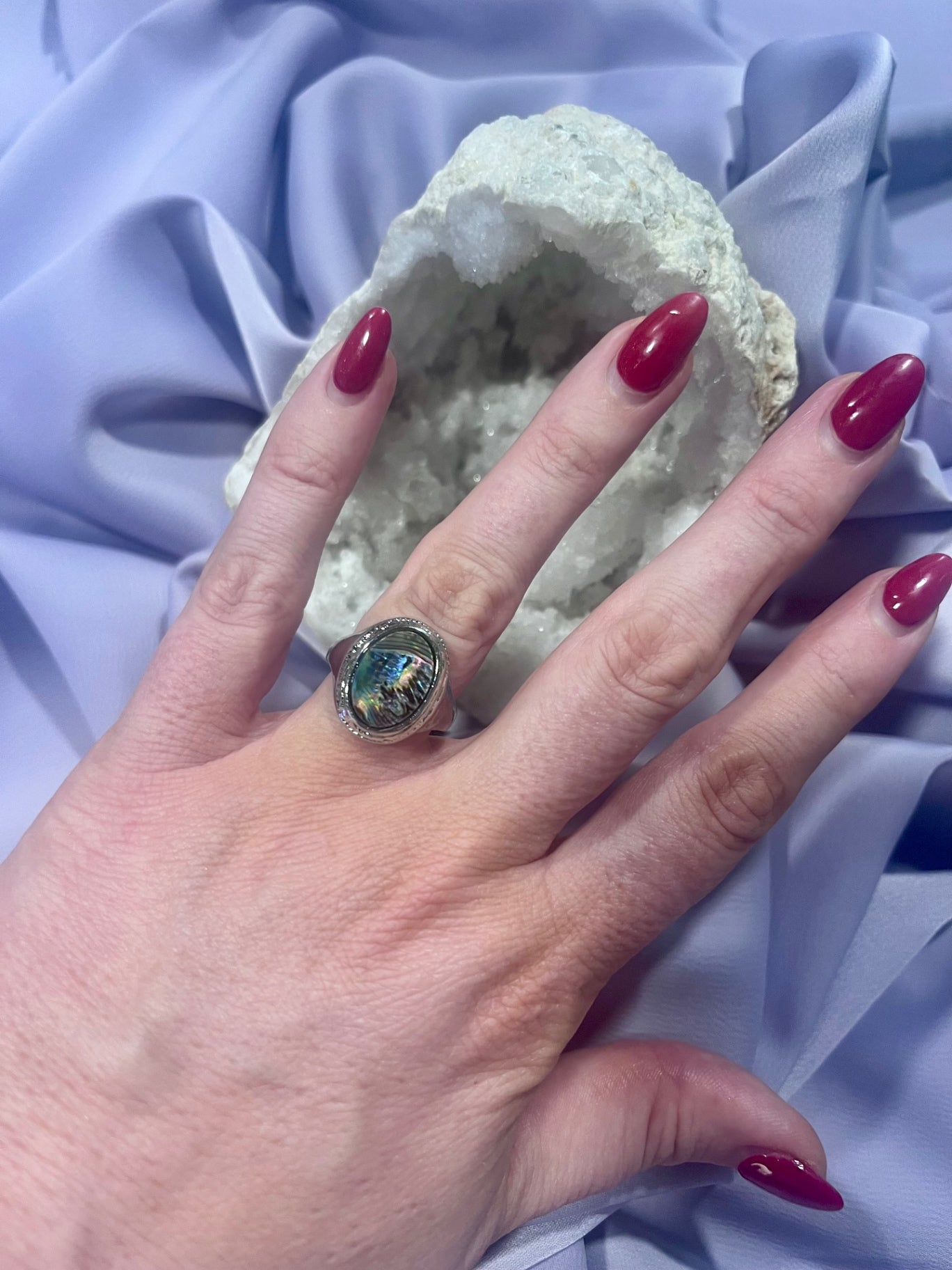 Abalone Shell Stainless Steel Ring – Pot Luck Mix