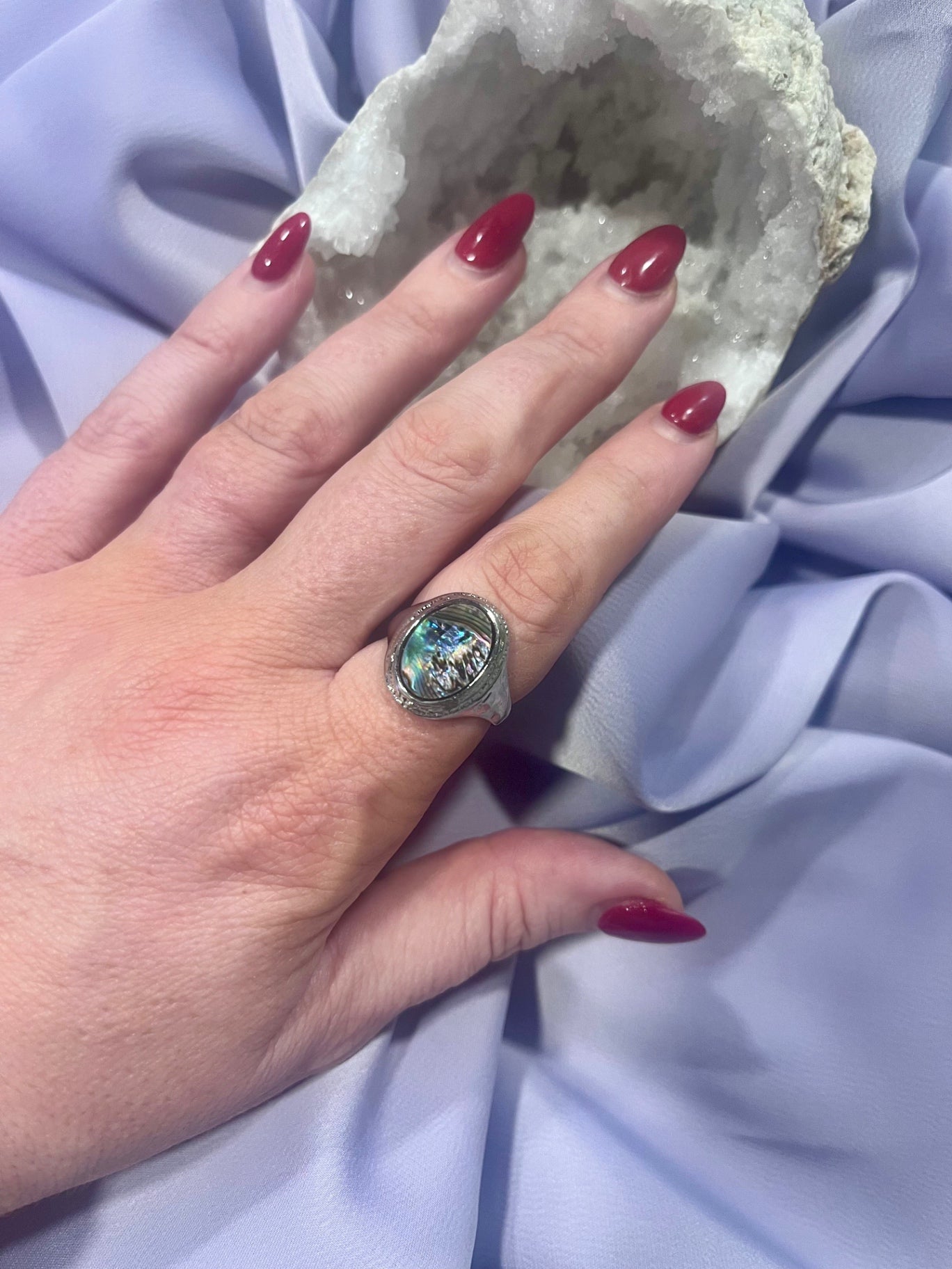 Abalone Shell Stainless Steel Ring – Pot Luck Mix