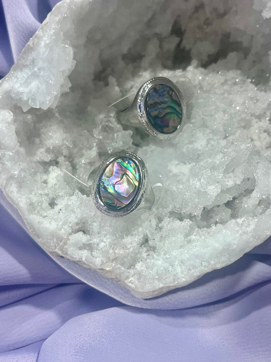 Abalone Shell Stainless Steel Ring – Pot Luck Mix