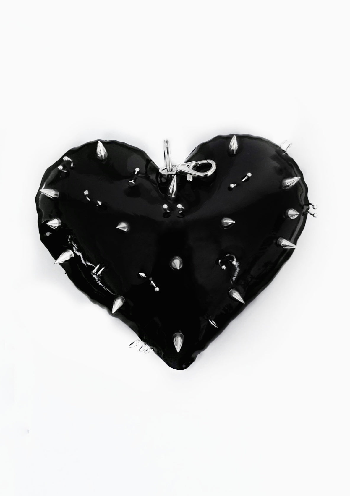 Spiked heart pierced keychain