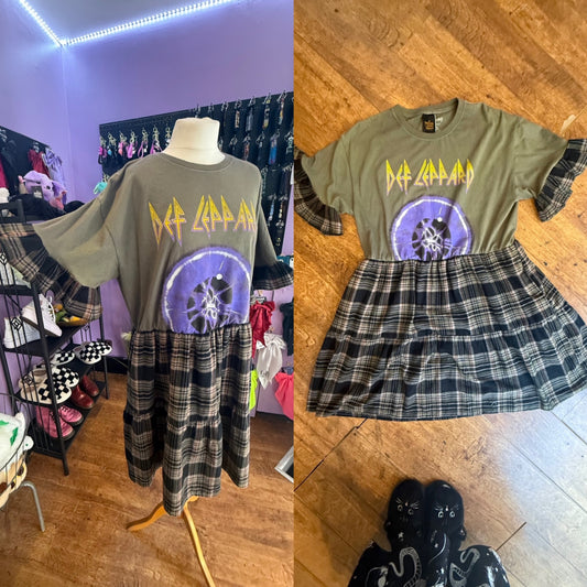 Def Leppard reworked tartan dress with pockets