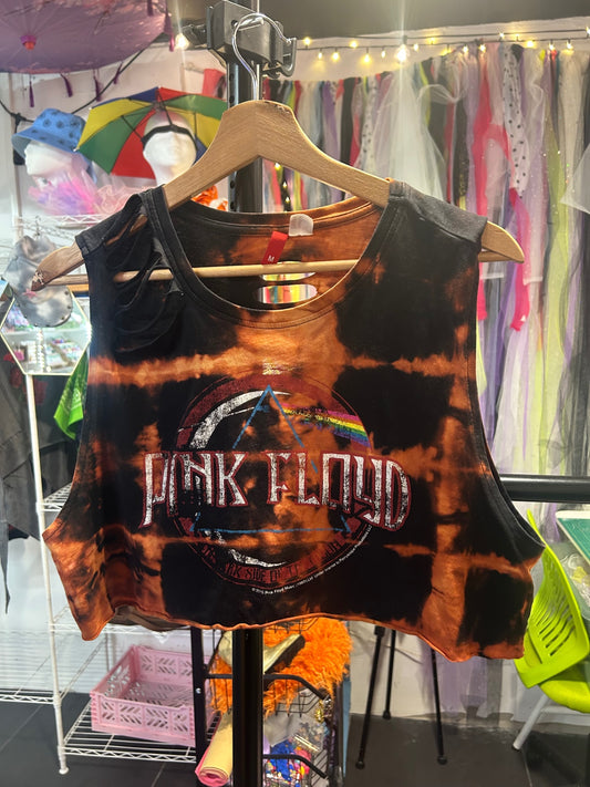 Bleach, cropped & slashed Pink Floyd Vest