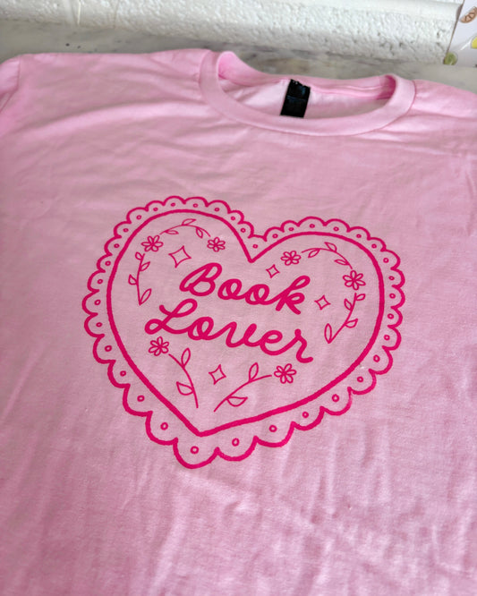 Pink Book Lover T-Shirt - XL