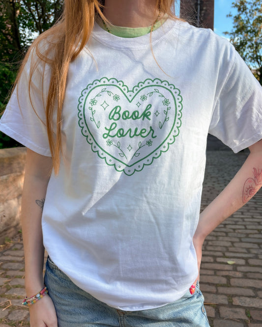 White Book Lover T-Shirt - Medium