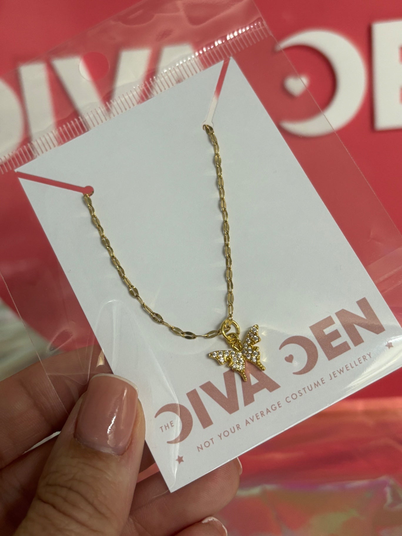 Butterfly crystal necklace