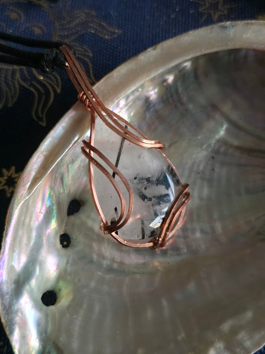 Tourmaline and quartz necklace