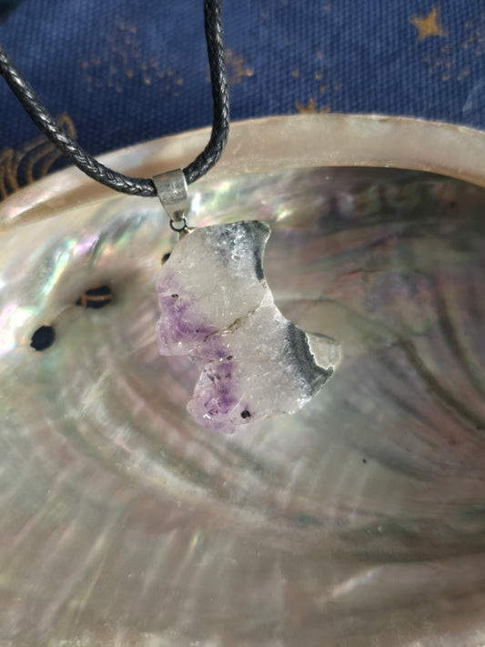 Crescent moon amethyst necklace