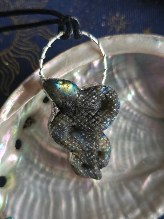 Labradorite snake necklace