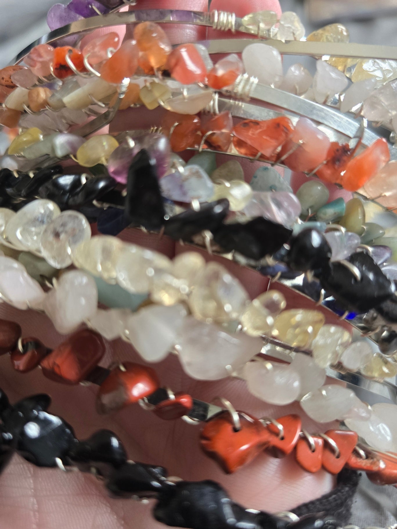 Crystal chip hair band