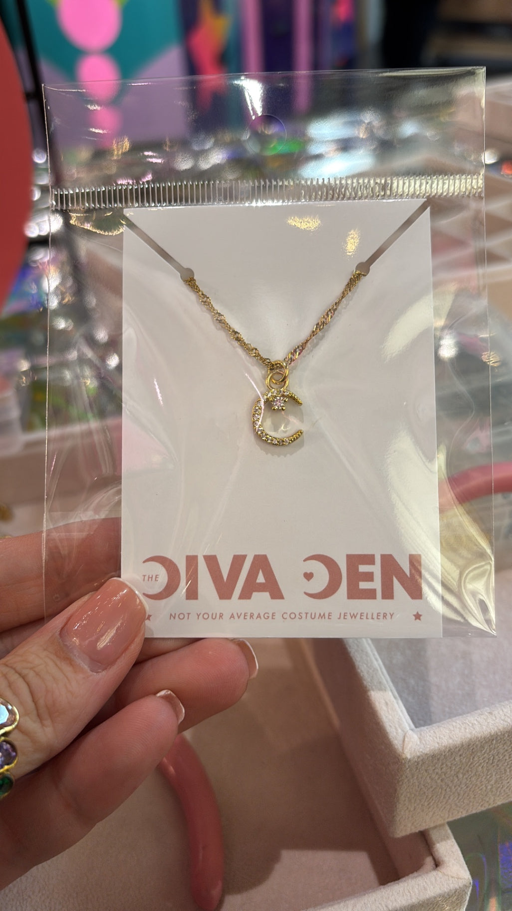 Crescent moon and star