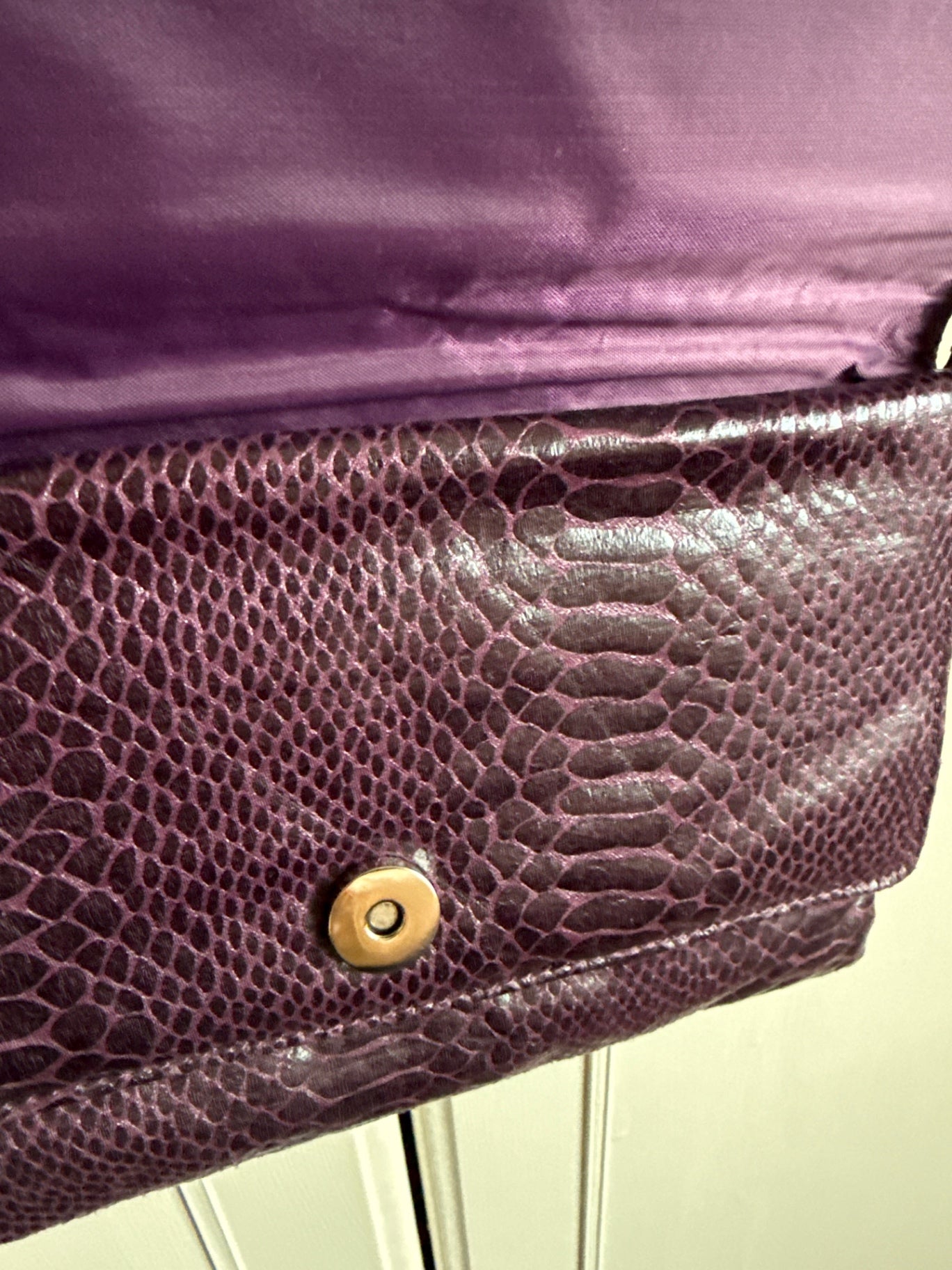Preloved snakeskin purple bag