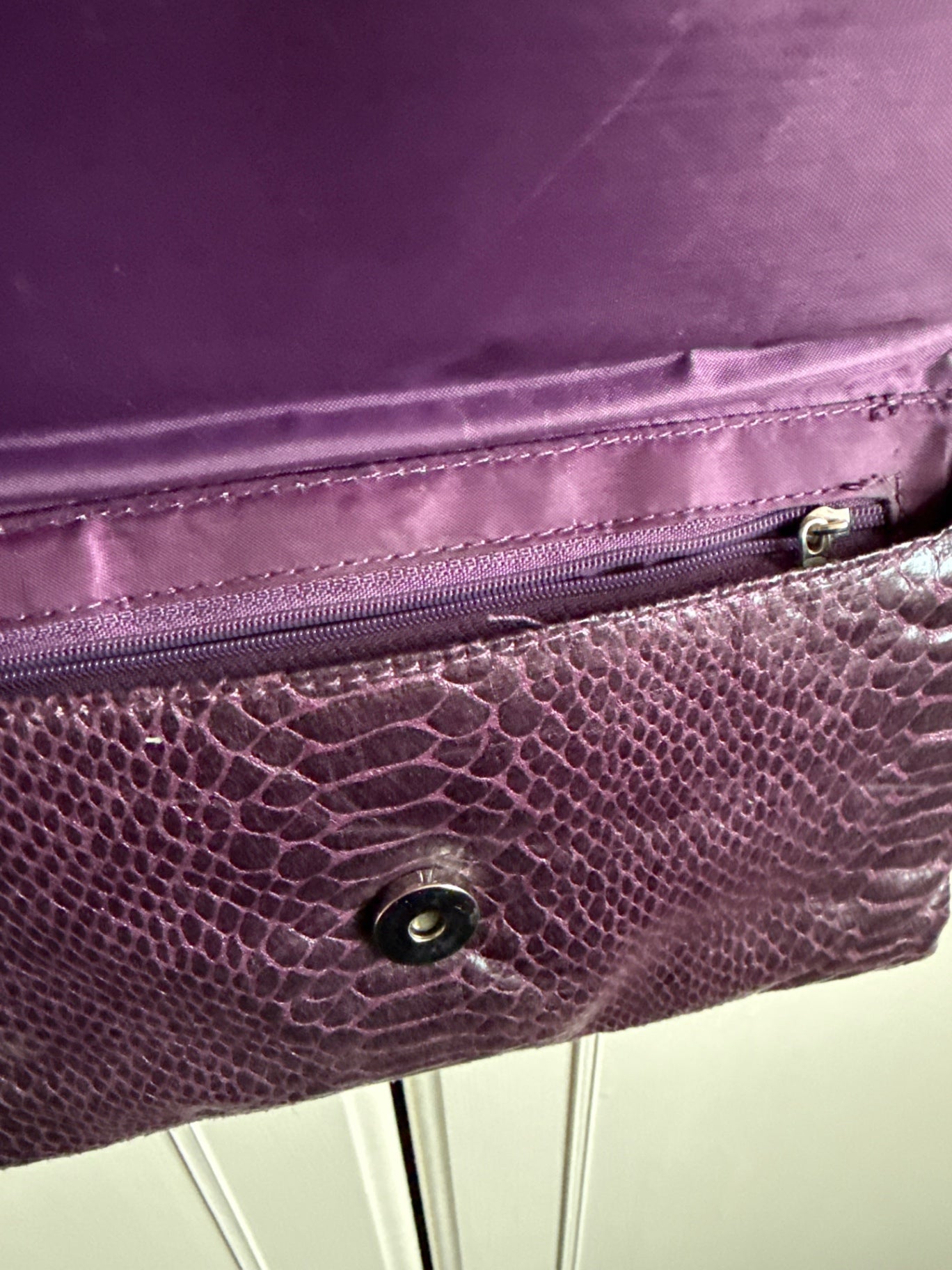Preloved snakeskin purple bag