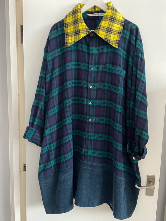 Plaid Oversized Shirt Dress