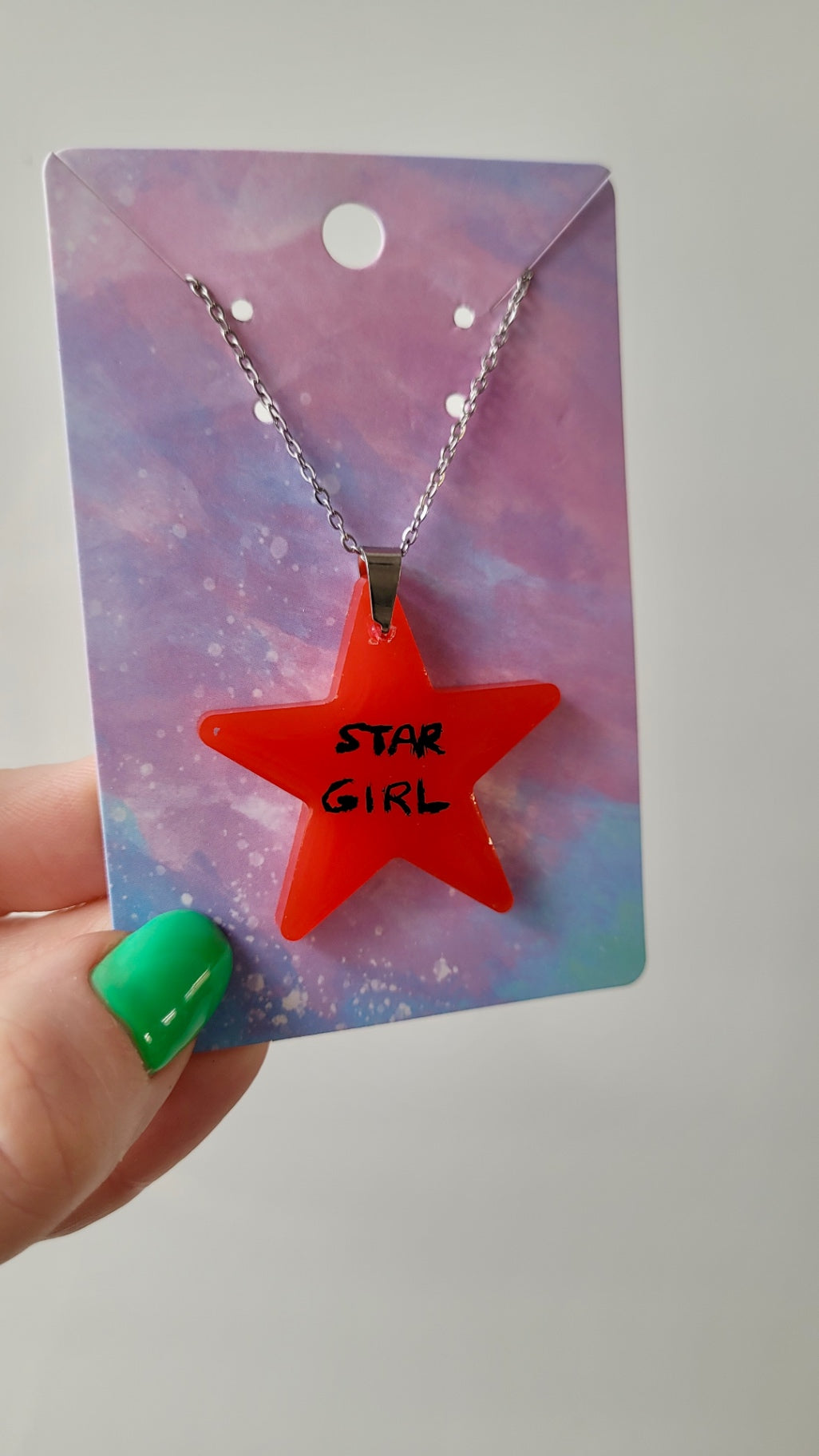 Star Girl Red Star Necklace - Stainless Steel Chain 40 + 5 cm