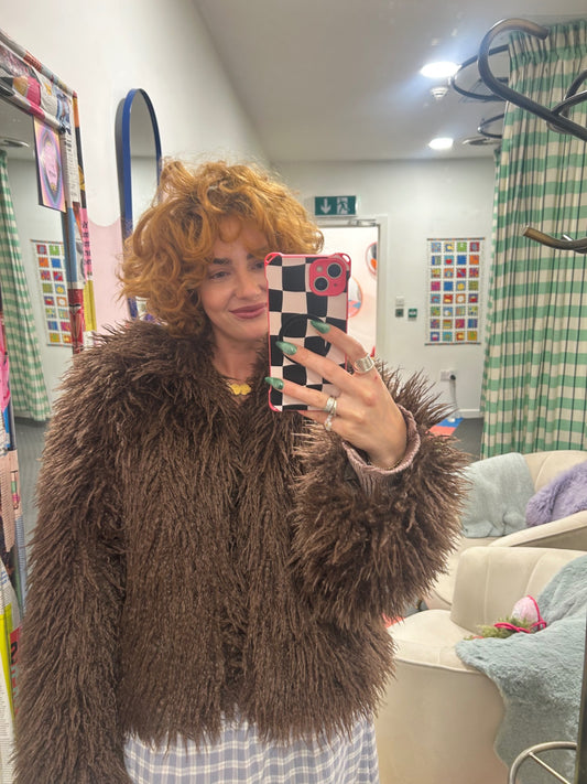 Coffee Faux Fur Coat