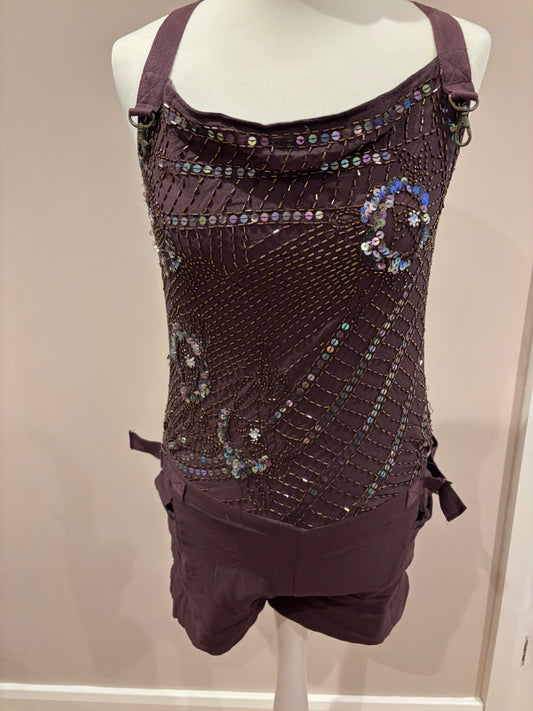 Phard burgundy playsuit with embellishments size xs