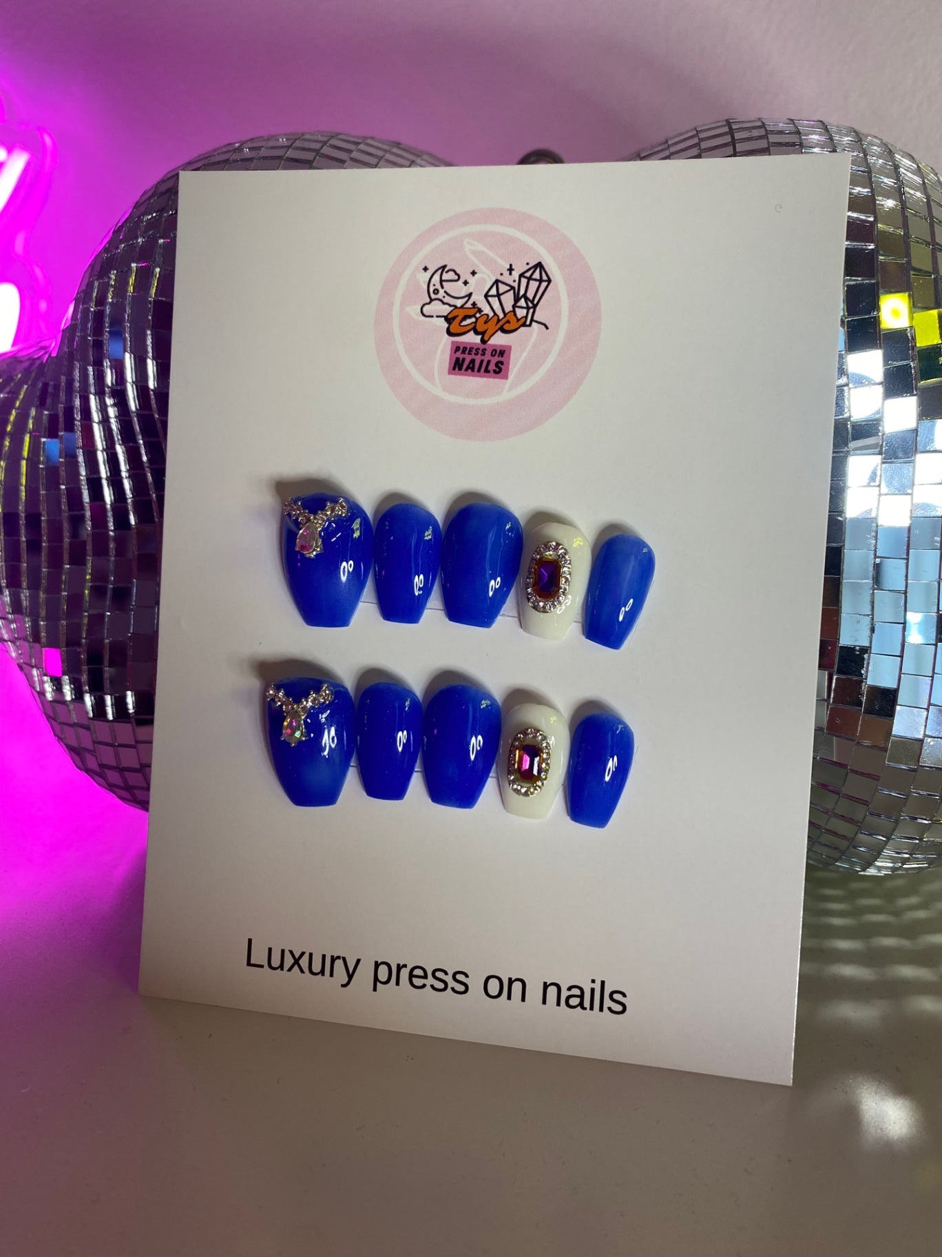 blue & white crystals