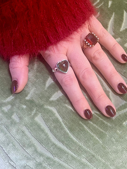 Mystic Mood Ring Heart Silver Mixed Sizes