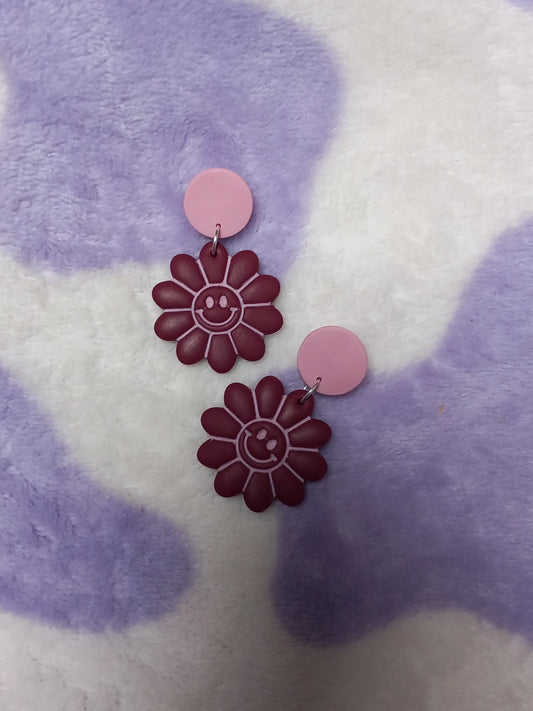 Happy daisy polymer clay dangle earrings
