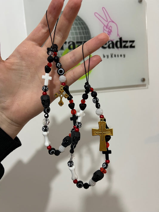 Skull N Bone phone charm - gold