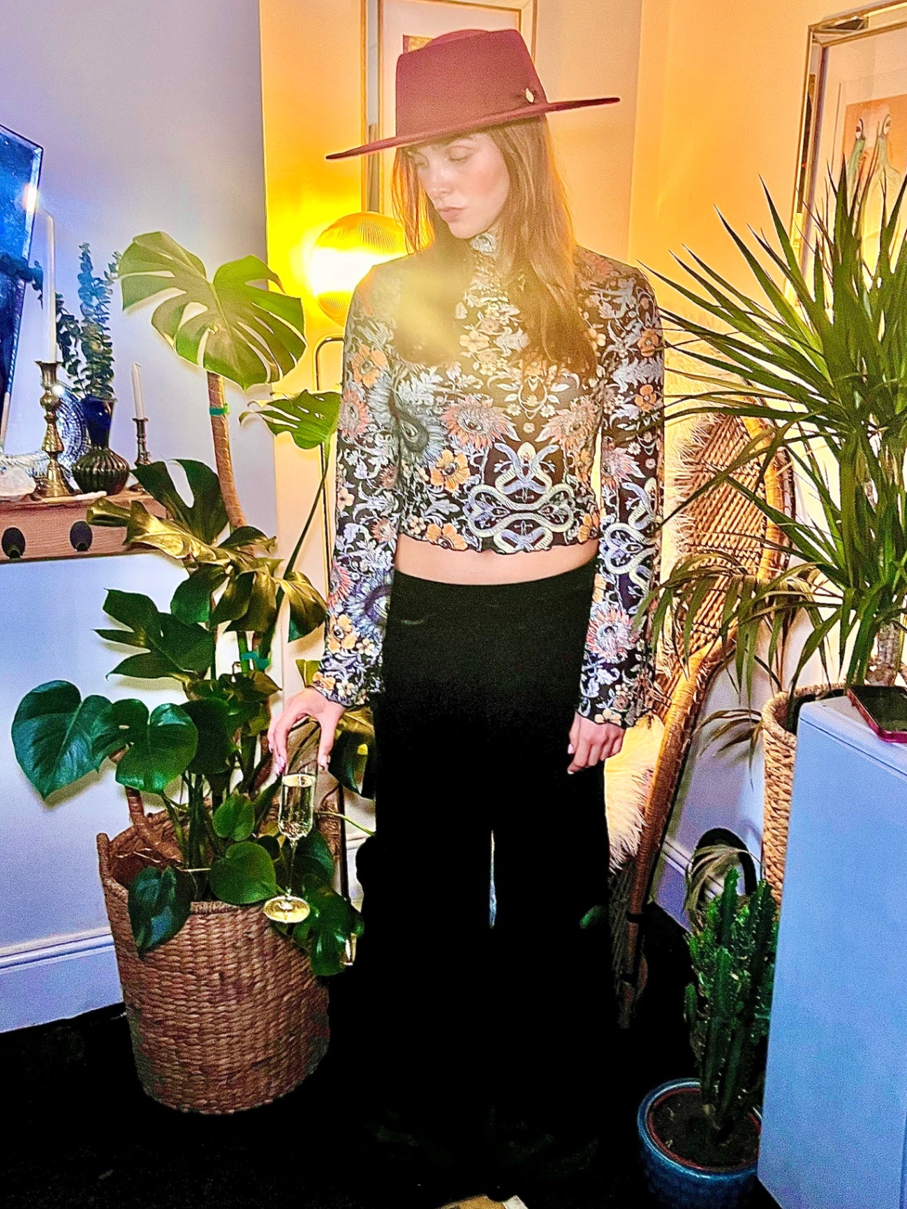 Emerald Velvet Dream Flares – High Stretch Boho Trousers Size 16