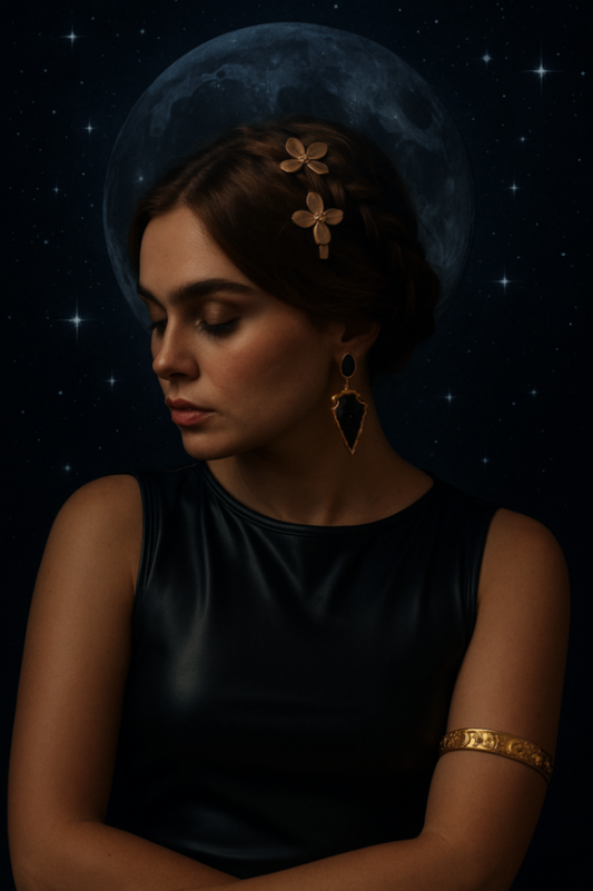 Obsidian Arrowhead Drop Earrings – Gold Protective Statement Jewelry