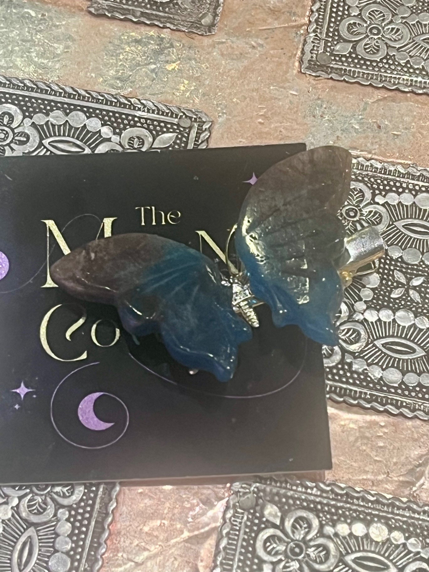 Blue Apatite Butterfly Hair Clip