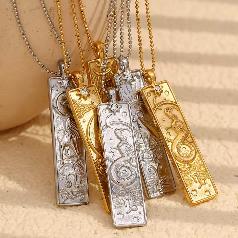 Leo Zodiac Amulet Necklace Gold Waterproof Stainless Steel