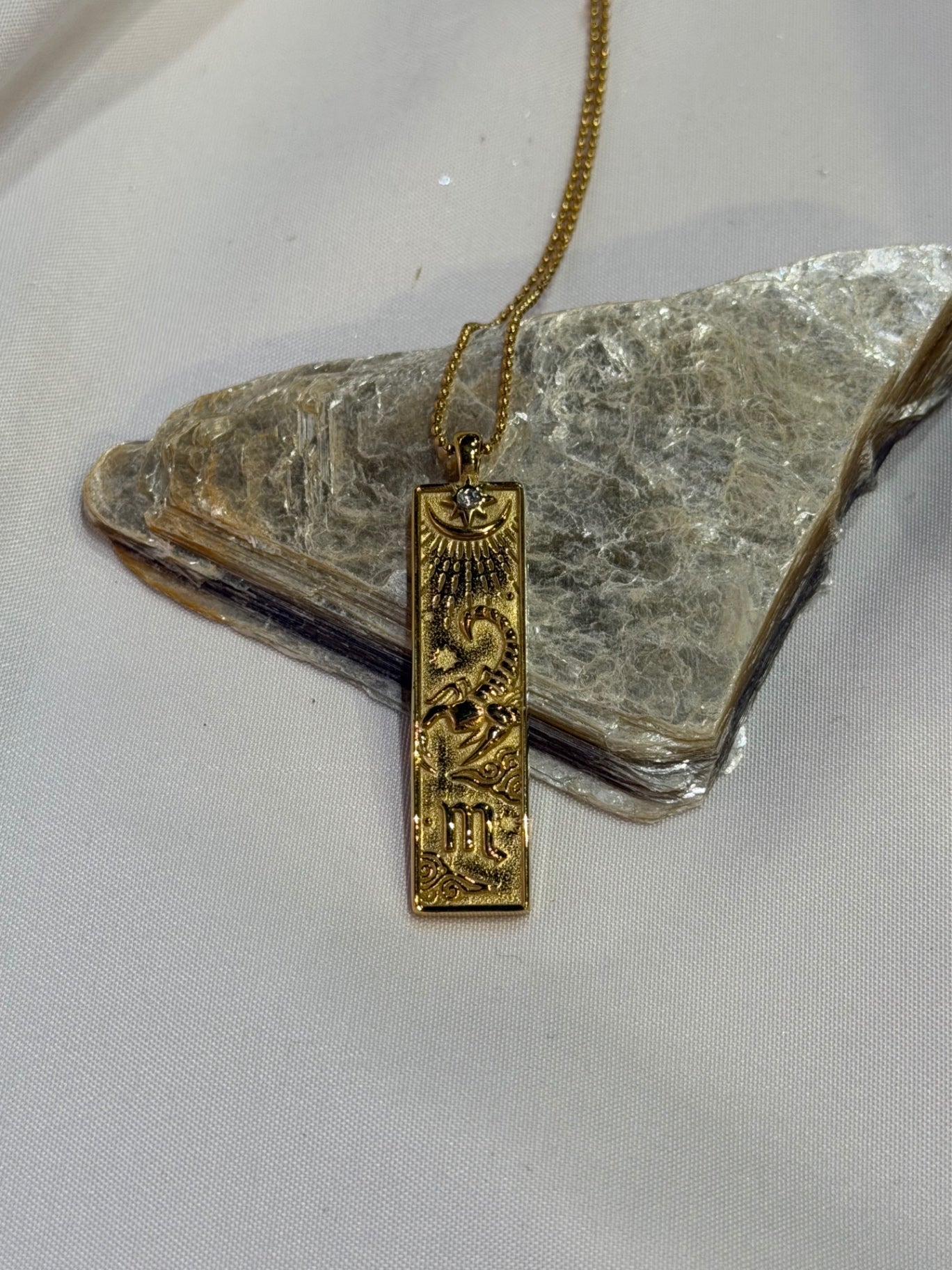 Scorpio Zodiac Amulet Necklace Gold Waterproof Stainless Steel