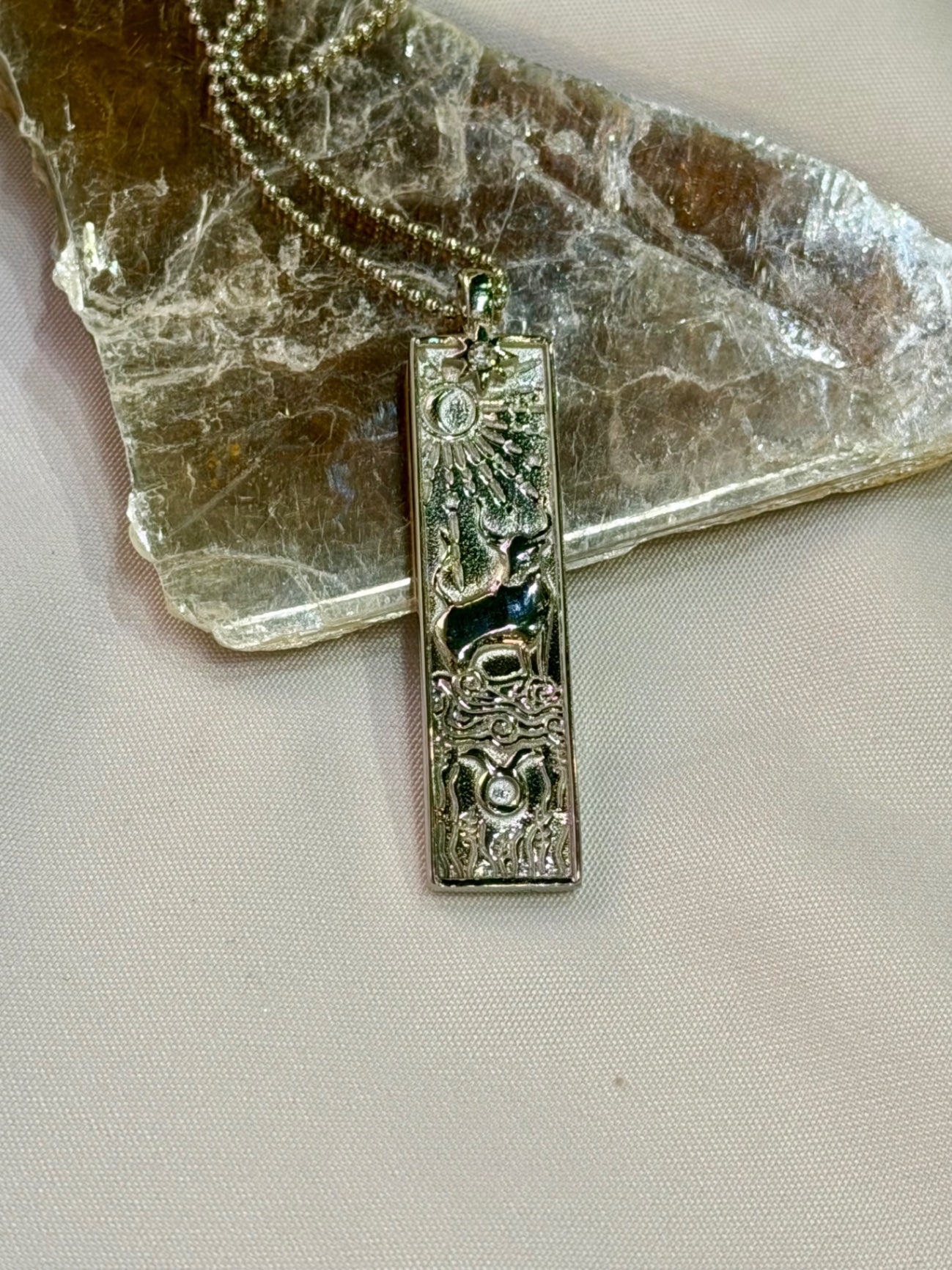 Taurus Zodiac Amulet Necklace Silver | Waterproof Stainless Steel