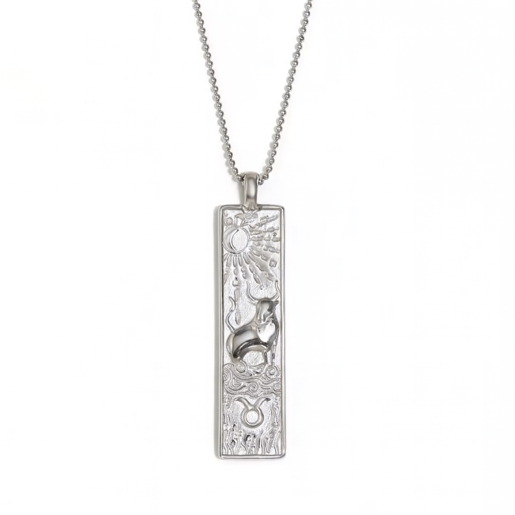 Taurus Zodiac Amulet Necklace Silver | Waterproof Stainless Steel