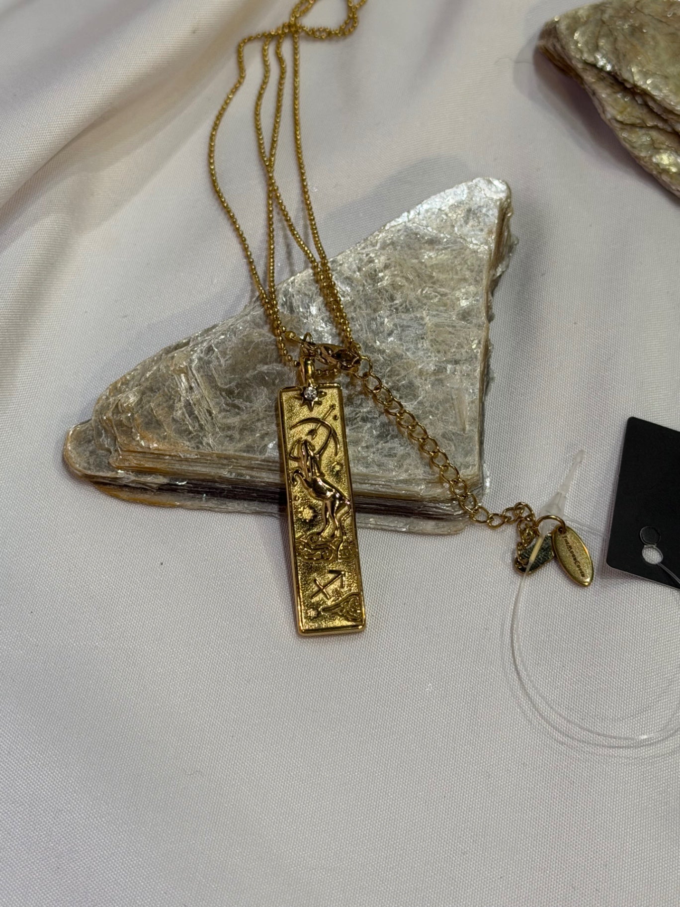 Sagittarius Zodiac Amulet Necklace Gold Waterproof Stainless Steel