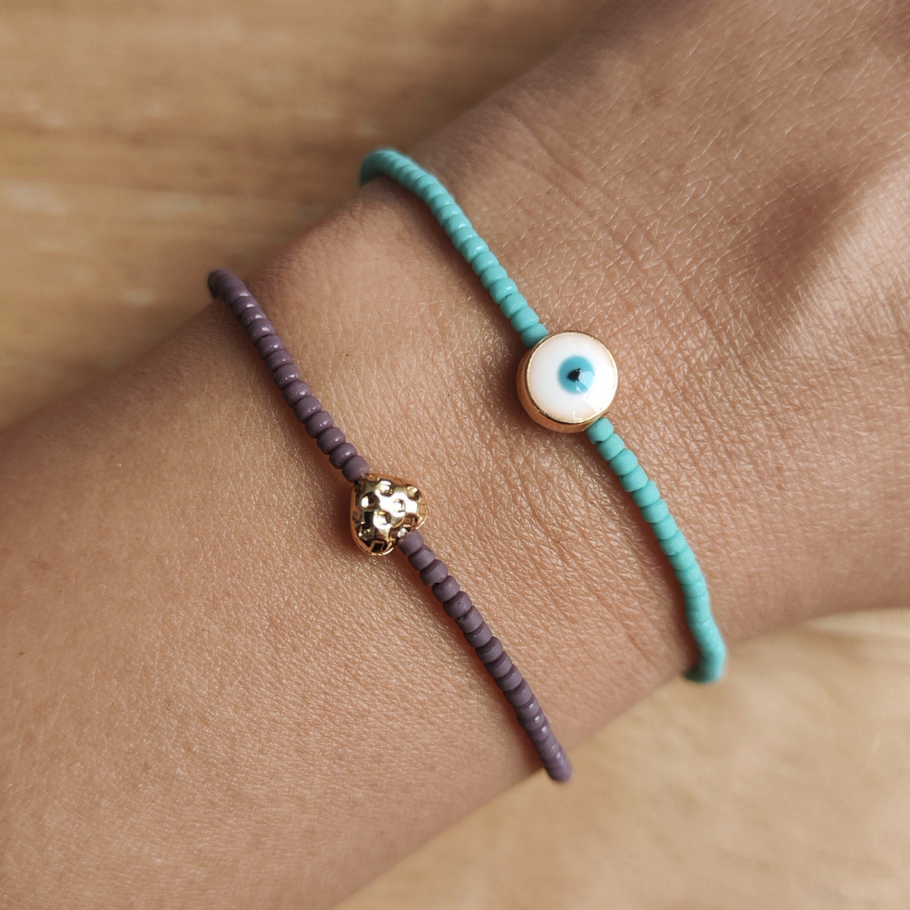 Beaded Clip-on Bracelets with Mediterranean Charms