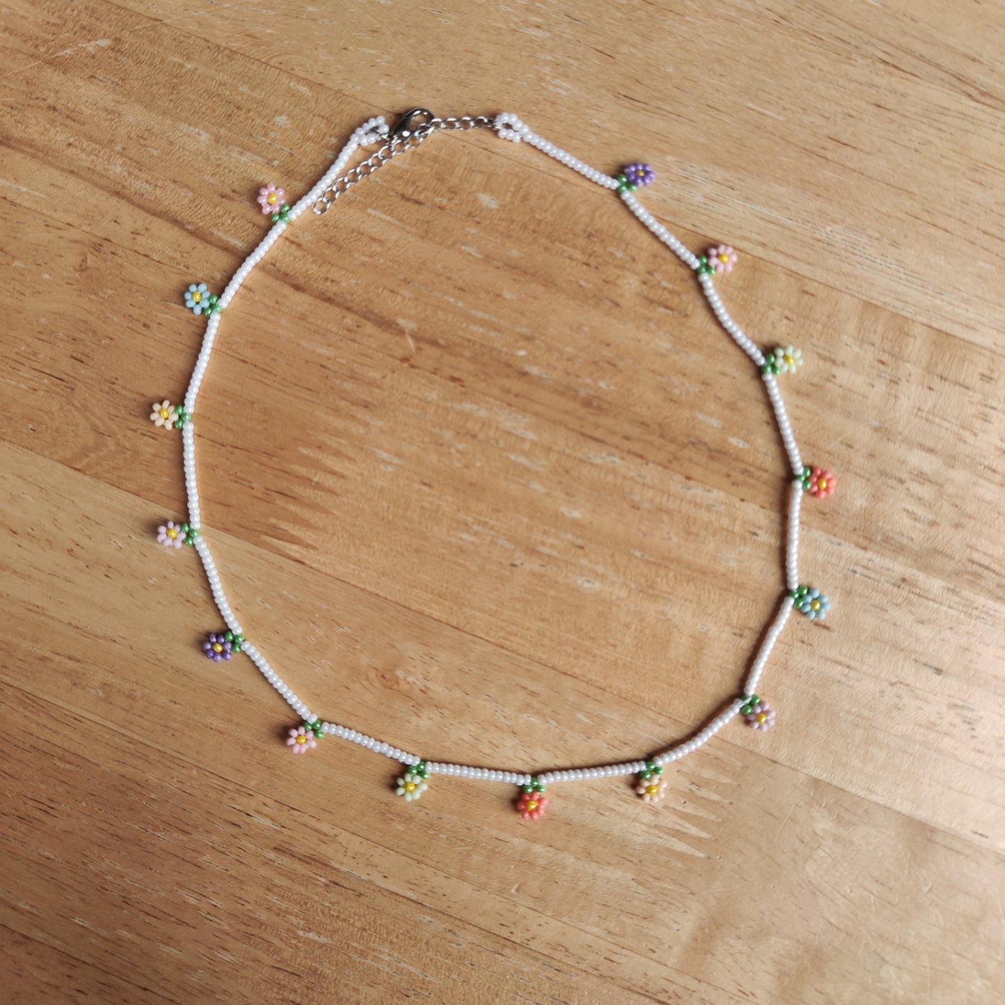 Beaded Dangly Flower Necklaces