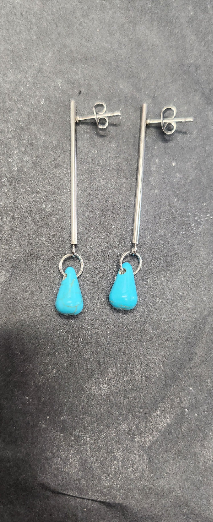Turquoise bar drop earrings