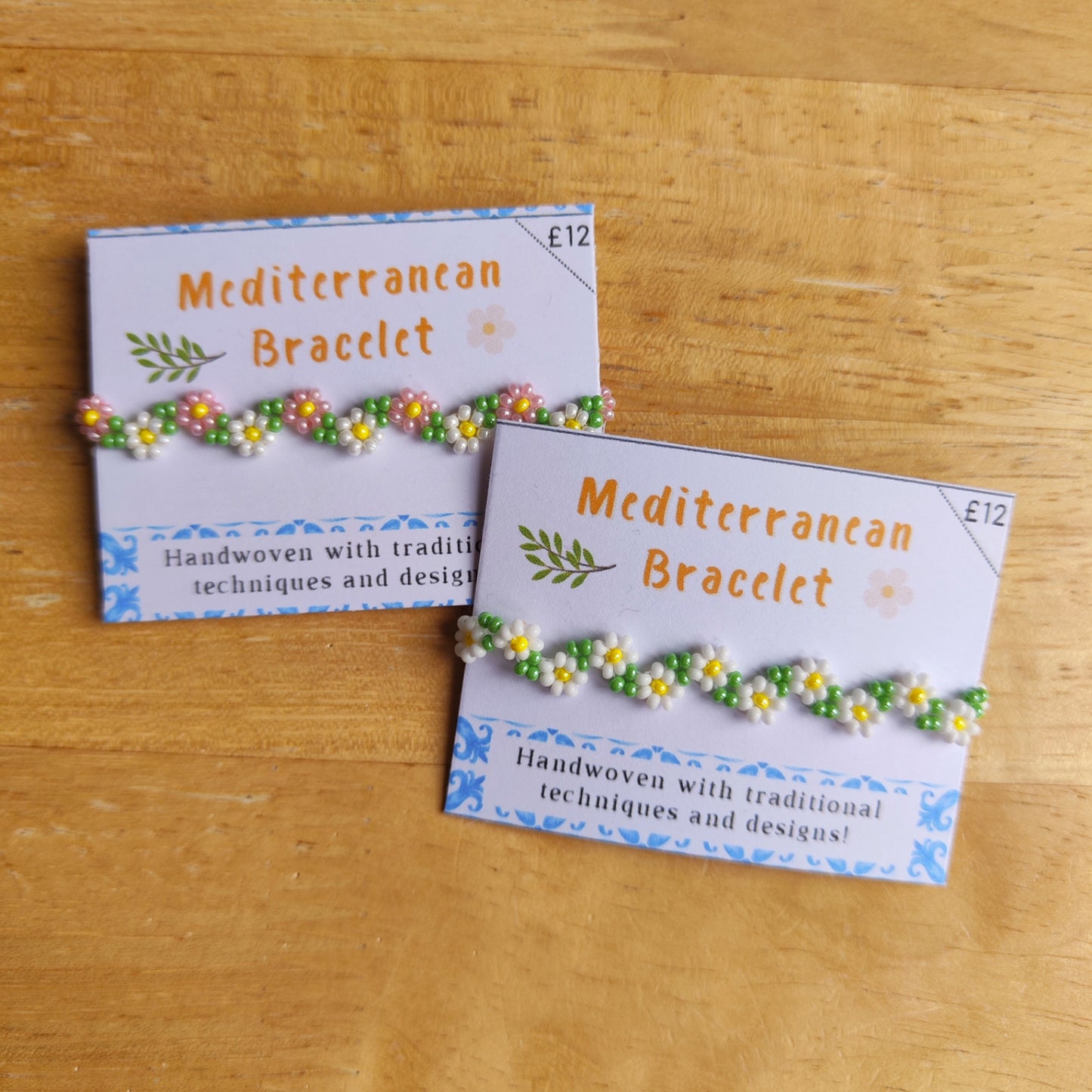 Adjustable Bracelet - Zigzag Flowers