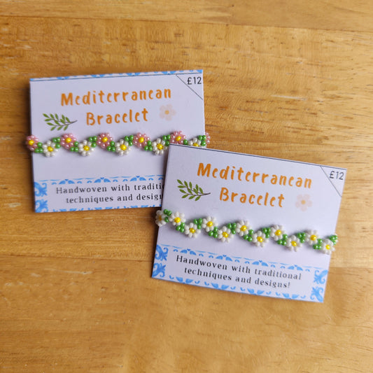 Adjustable Bracelet - Zigzag Flowers