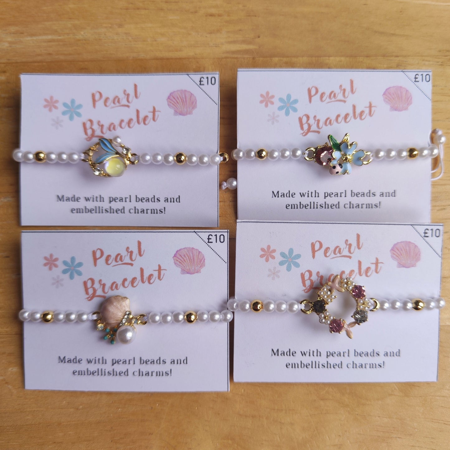 Adjustable Bracelets with Embellished Charms