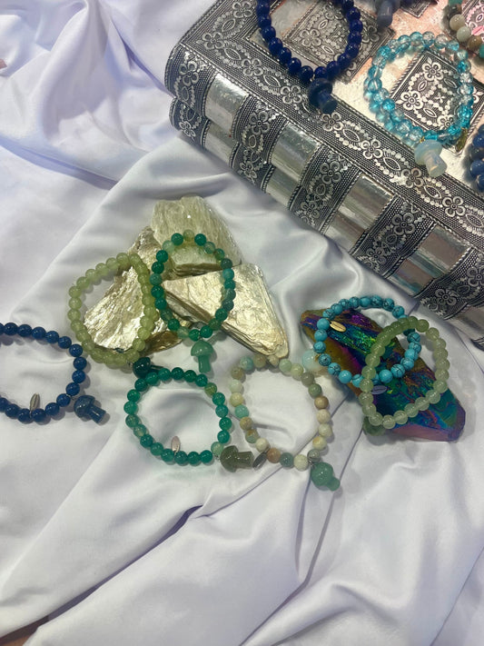 Green Aventurine Mushroom Bracelet – Luck, Growth & Forest Magic
