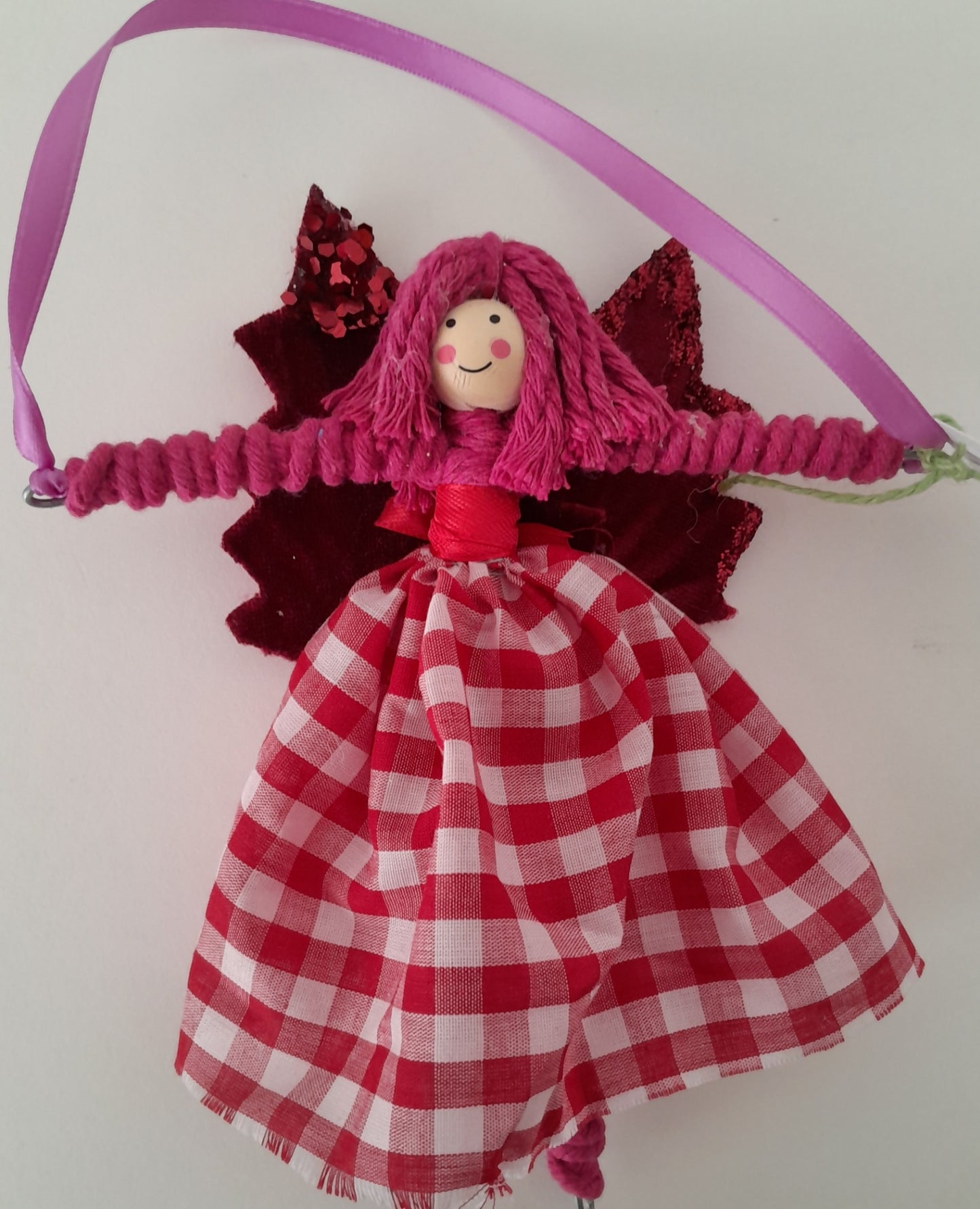 Hanging  fairies - Gingham Skirt