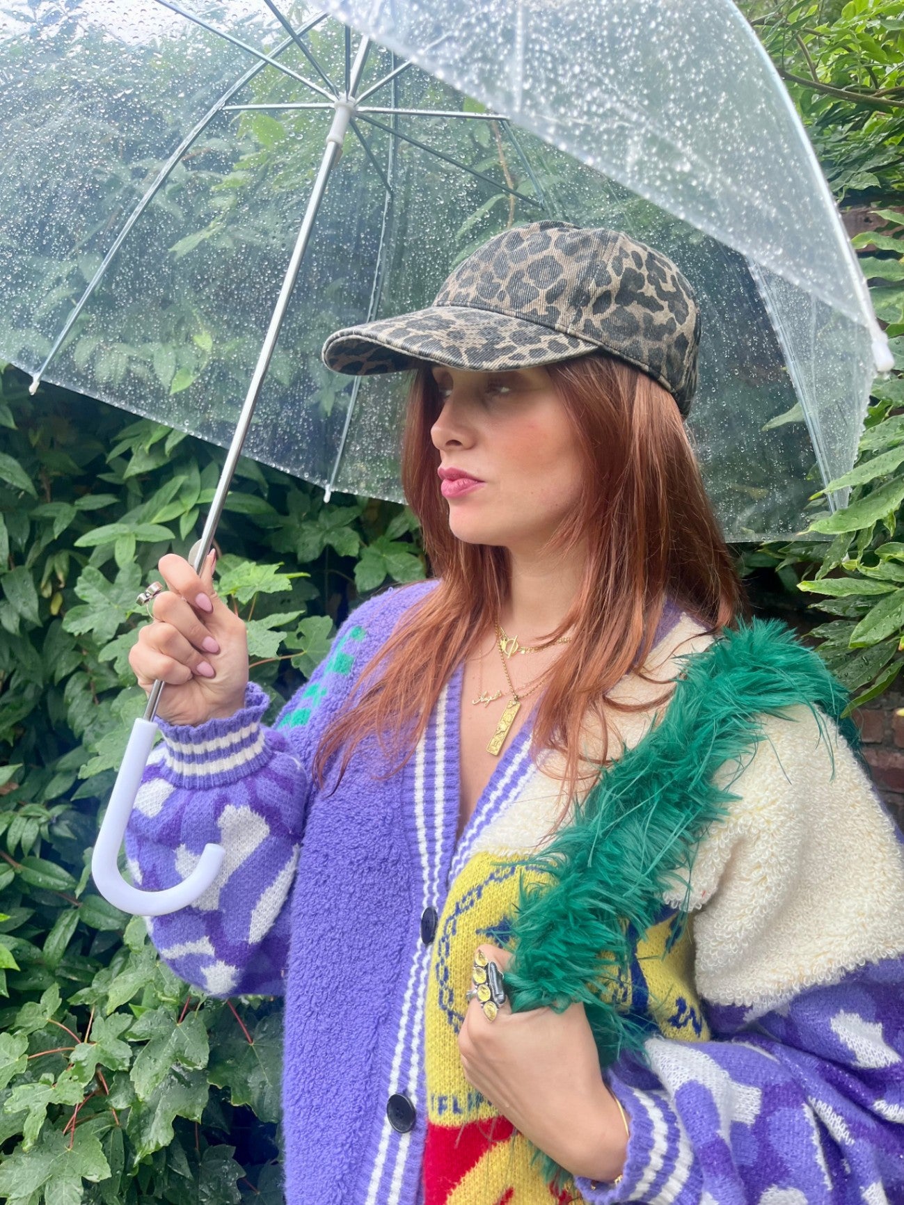 Grey Leopard Cord Cap – Adjustable Neutral Print Hat