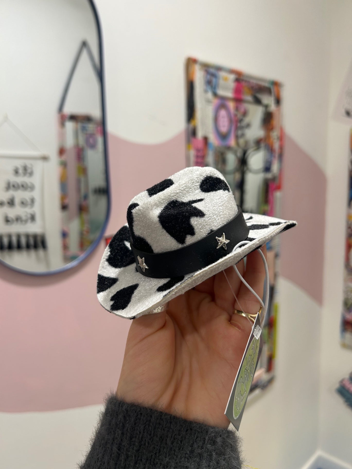 Cow Print Pet Hat Small