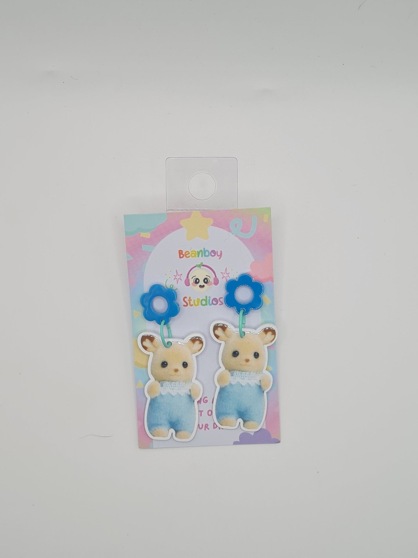 cute blue deer earrings