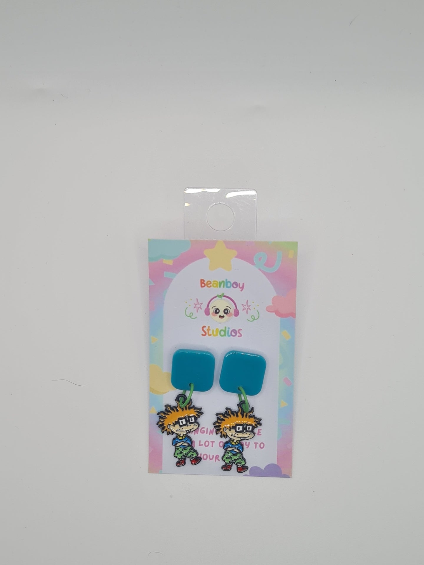 90's orange hair boy earrings