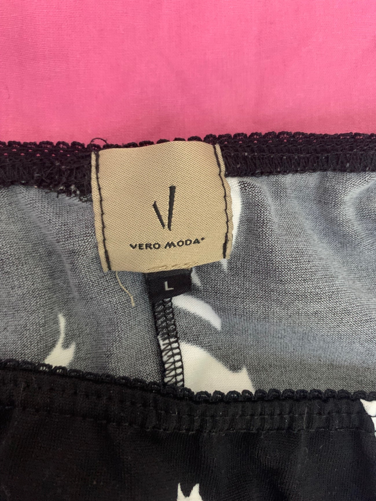 white & black floral midi skirt