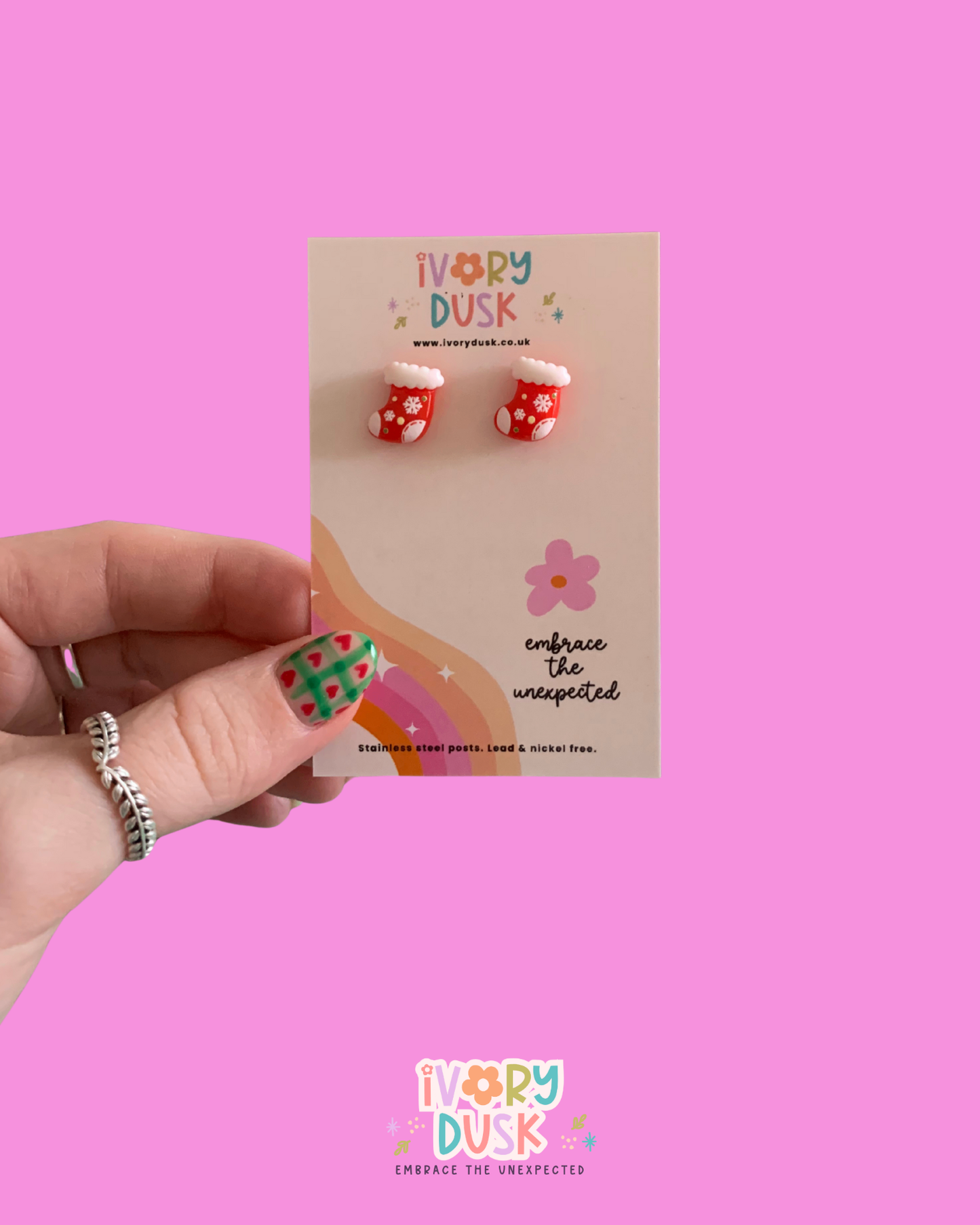stocking stud earrings