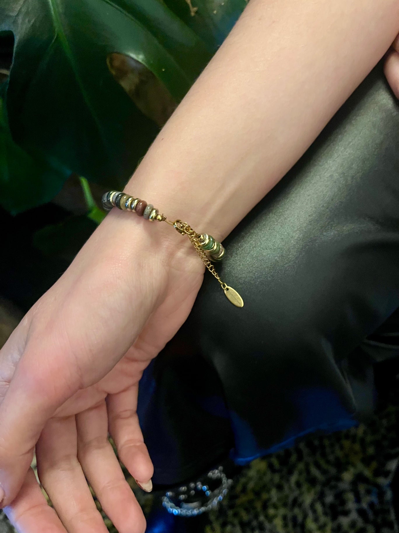 Gaia Gemstone Bracelet – Natural Jasper & Gold