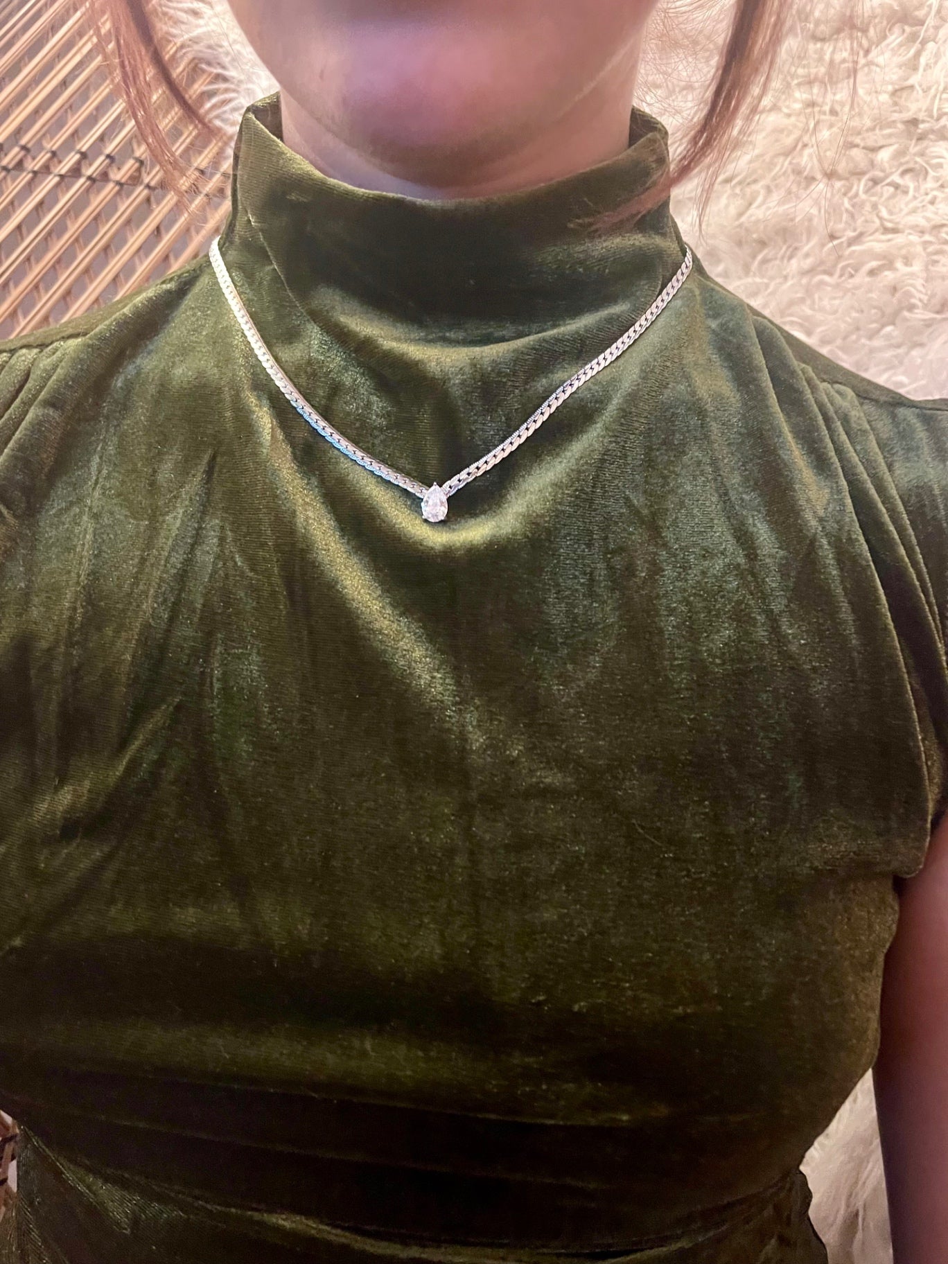 Silver Crystal Tennis Necklace